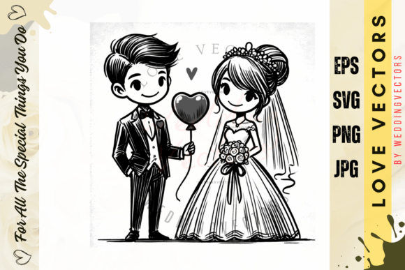 C3616: The Wedding Couple Vector Set for Elegant Design