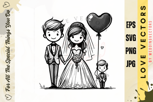 C3757 Wedding Couple & Love Vectors: A Designer's Romance