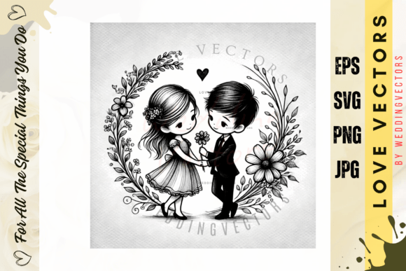C3831: Capturing Nuptial Bliss in Vector Art
