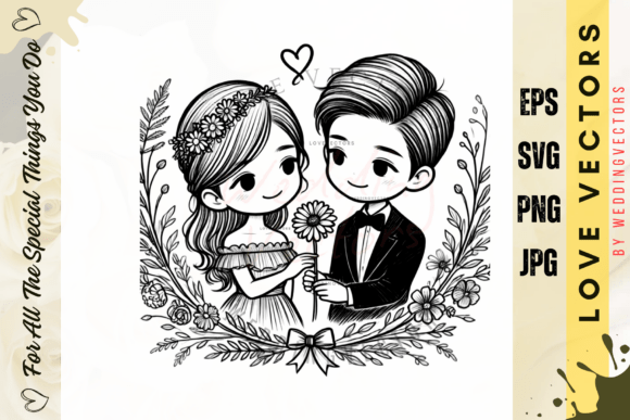 Capturing Forever: The C3743 Wedding and Love Illustration