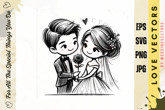 Crafting Romance: The Classic Love Story Vector C368