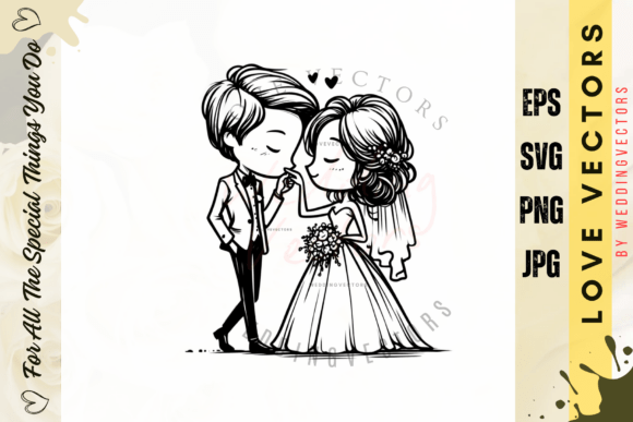 Designing Romantic Visual Stories with Wedding Couple & Love Vectors