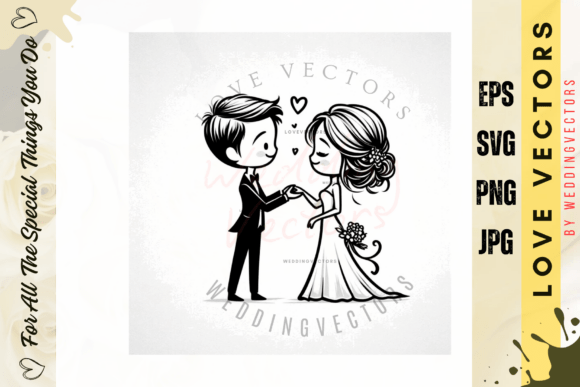 Minimalist Love: Designing with Wedding Couple Vectors