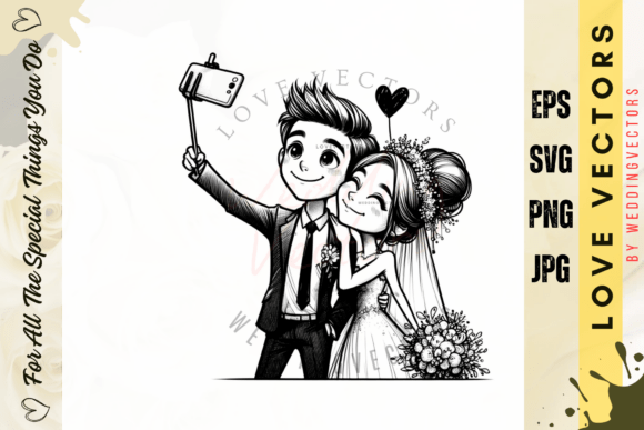 Timeless Romance: The C3254 Wedding Couple and Love Vectors