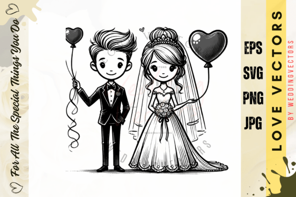 Timeless Romance: The C3773 Fine Art Wedding Vector Set