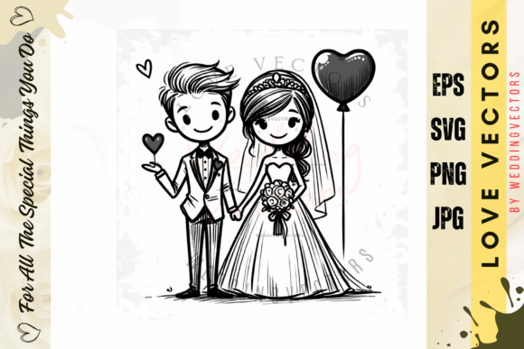 Wedding Couple and Love Vectors: A Dream Wedding Illustration