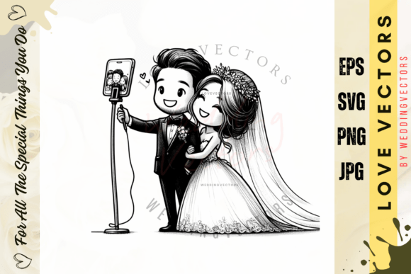 Wedding Couple and Love Vectors - C3234: Romance in Design