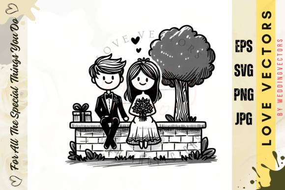 Wedding Couple and Love Vectors - C363: Romance in Every Detail