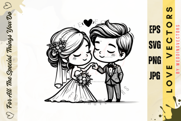 Wedding Couple and Love Vectors - C3692