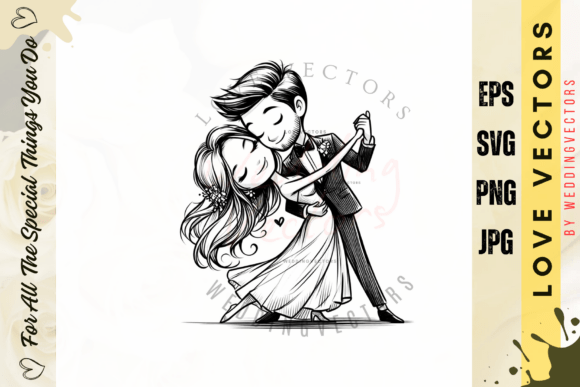 Wedding Couple and Love Vectors - C3708: Capturing Romance in Design