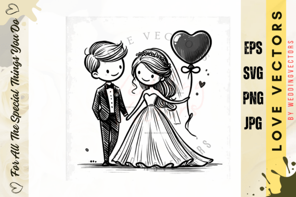 Wedding Couple and Love Vectors - C3769