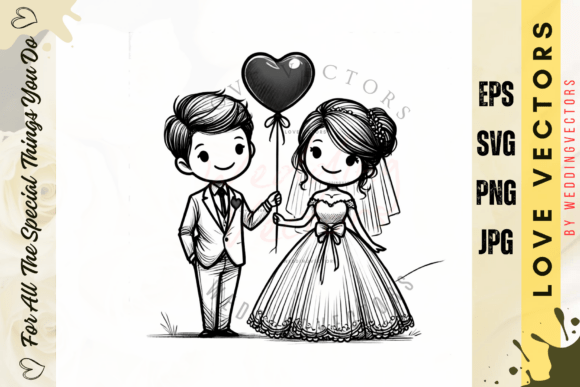 Wedding Couple and Love Vectors - C3823: A Designer's Guide to Romance