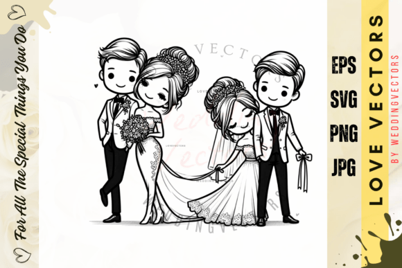 Wedding Couple and Love Vectors: The C2699 Design Collection