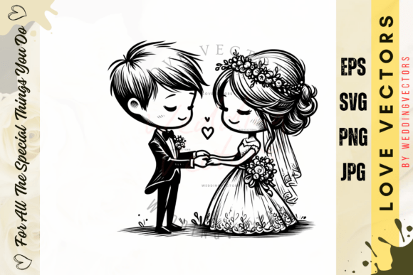 Wedding Couple and Love Vectors: The C3696 Design Collection