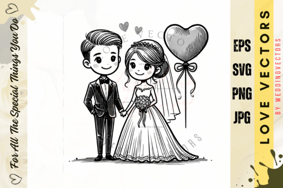Wedding Couple & Love Vectors: Capturing Fairy-Tale Romance
